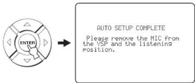 YAMAHA HTY7030 - Press ENTER to confirm the results or press RETURN to cancel the results. - 1