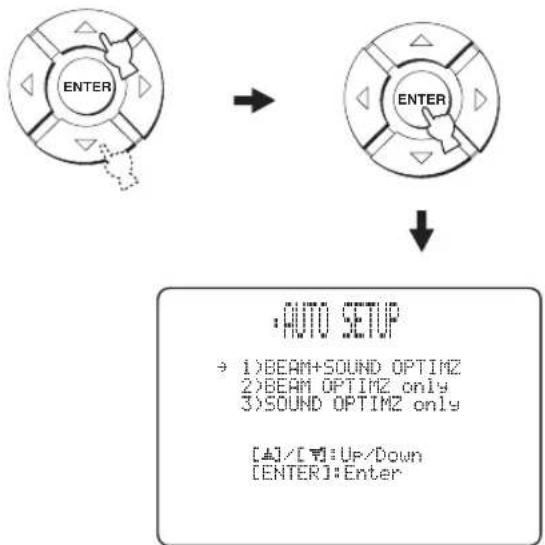 YAMAHA HTY7030 - Appuyez sur / pour sélectionner AUTO SETUP, puis appuyez sur ENTER. - 1