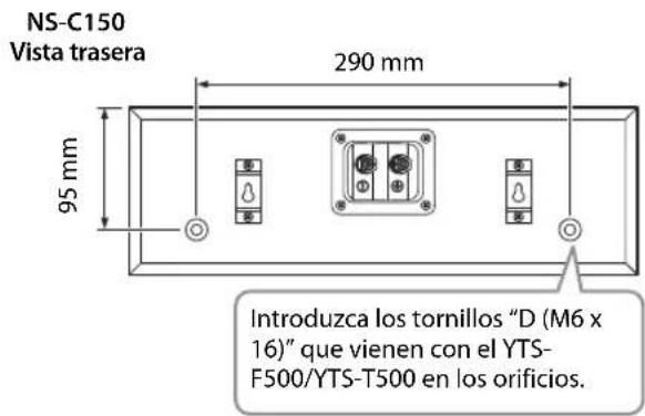 YAMAHA NSPA150 - Instalar el altovoz central sobre el soporte Yamaha YTS-F500/YTS-T500 TV - 1