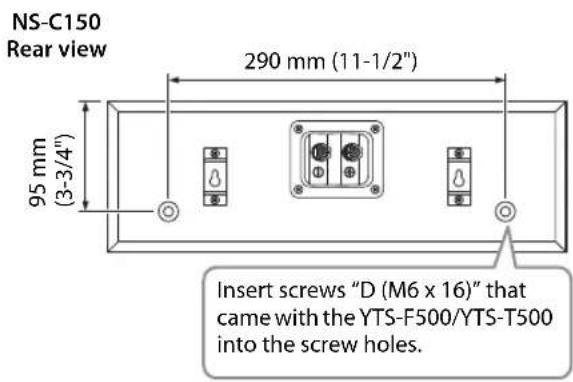 YAMAHA NSPA150 - Mounting the center speaker on the Yamaha YTS-F500/YTS-T500 TV stand - 1