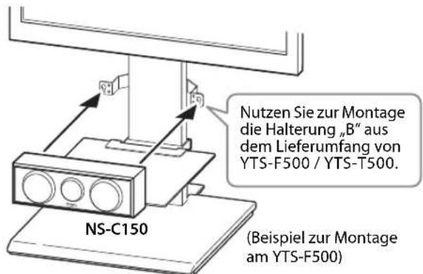 YAMAHA NSPA150 - Montage des Center-Lautsprechers an den Yamaha TV-Racks YTS-F500 und YTS-T500 - 2