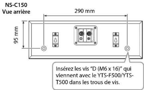 YAMAHA NSP150 - ■ Monter l'enceinte central sur le pied de téléviseur Yamaha YTS-F500/YTS-T500. - 1