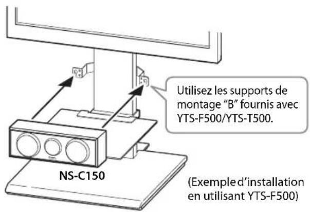 YAMAHA NSP150 - ■ Monter l'enceinte central sur le pied de téléviseur Yamaha YTS-F500/YTS-T500. - 2