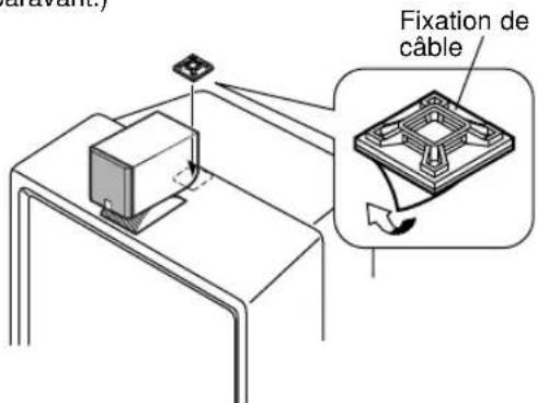 YAMAHA NSU40P - Installation de l'enceinte centrale sur un moniteur avec le support fixé sur l'enceinte - 1
