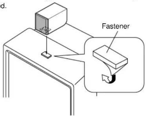 YAMAHA NSU40P - Placing the center speaker on top of the monitor by using the provided fastener - 1