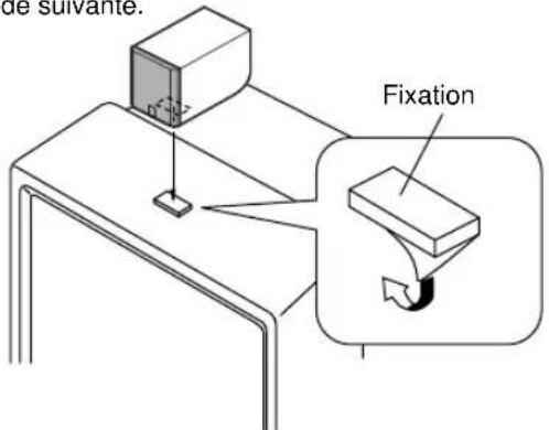 YAMAHA NSU40P - Installation de l'enceinte centrale sur un moniteur en utilisant la fixation fournie - 1