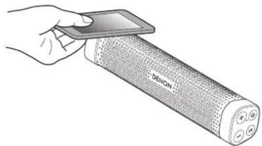 DENON Envaya Mini DSB100 - Appuyez sur la section de l'antenne NFC du dispositif Bluetooth sur le repere N situé sur Envaya Mini. - 1