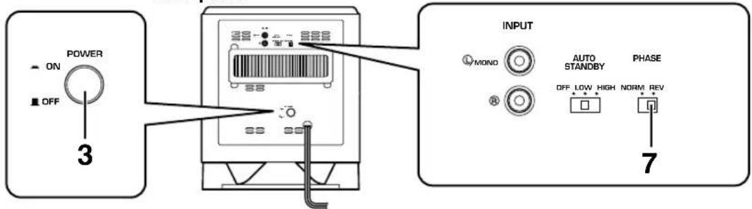 YAMAHA NSP436 - ■ Adjusting the subwoofer before use - 2