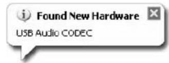 Found New Hardware USB Audio CODEC