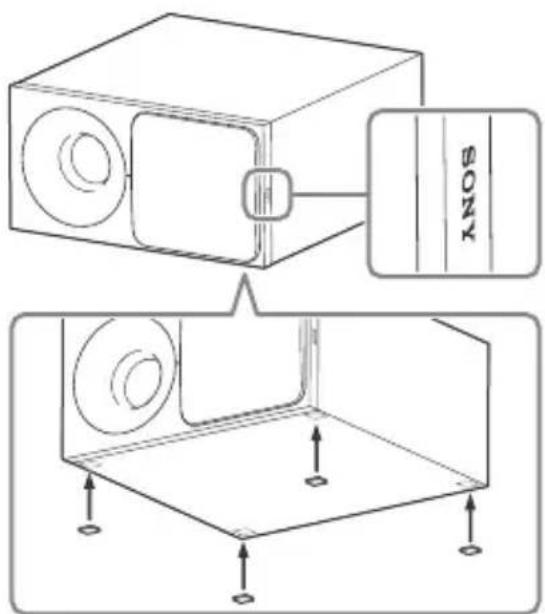 SONY HTCT290 - Instalacion del altavoz de graves de modo horizontal - 1