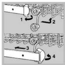 INDESIT IDL 550 - Regule a alta do cesto superior. - 1