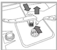 INDESIT DFP 273 NX - Limpar os braços aspersores - 2