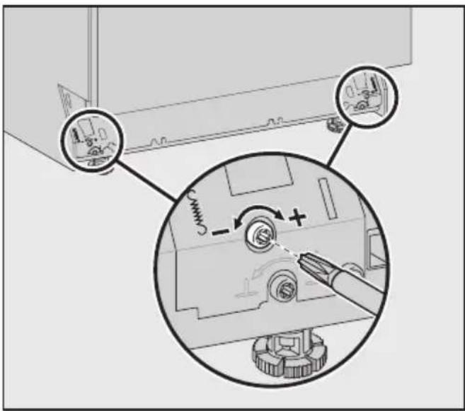 MIELE GDU 60651 - 6.Inställning av luckans fjädring - 1