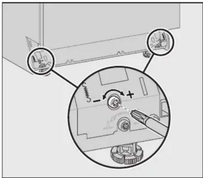 MIELE GDU 45601 - 6.Het instellen van de deurvering - 1