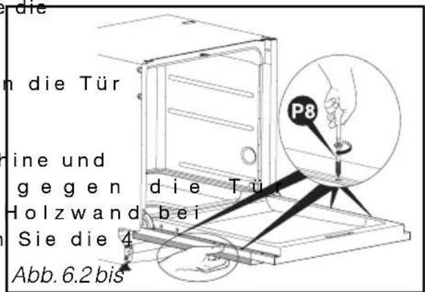 die n die Tür ine und gegen die Tür Holzwand bei Sie die 4 Abb. 6.2 bis P8