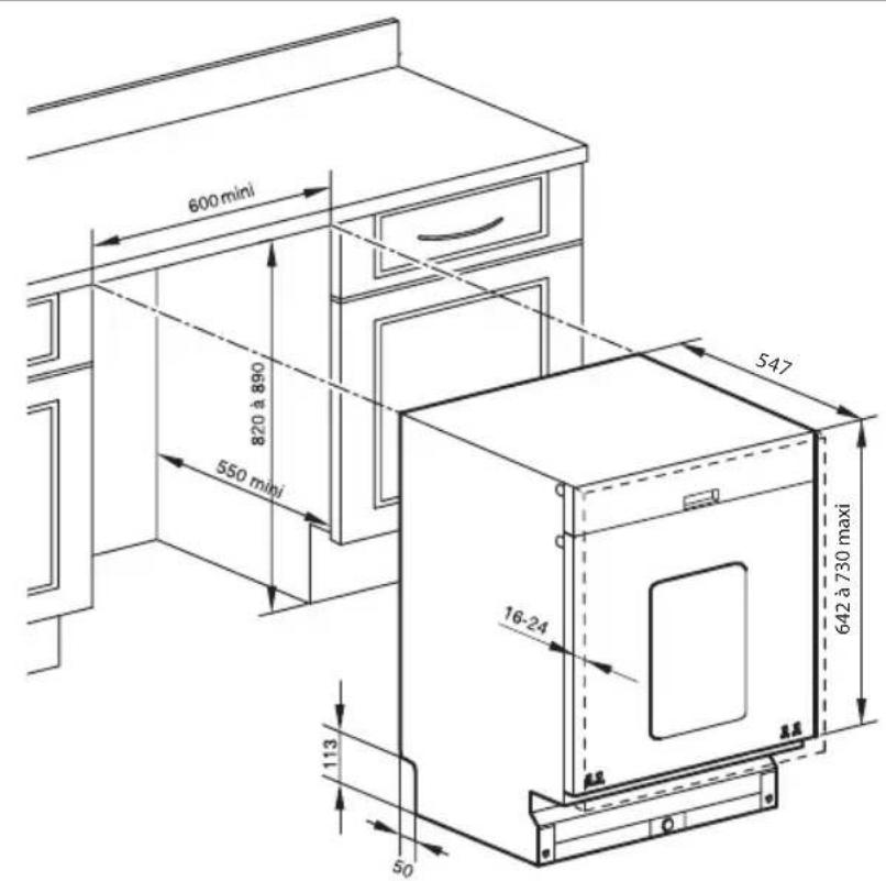 FAGOR LVF 77 IT - • DIMENSÕES DE EMBUTIMENTO - 1