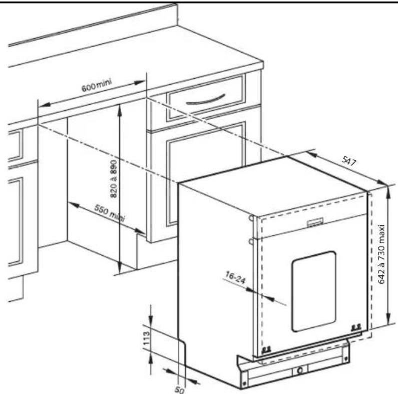 FAGOR LVF 77 IT - • DIMENSIONS FOR BUILDING IN APPLIANCES - 1