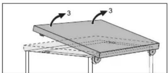 AEG-ELECTROLUX Favorit 45002 - Volg deze stappen om het werkblad van het apparatusat te verwijdersen: - 3