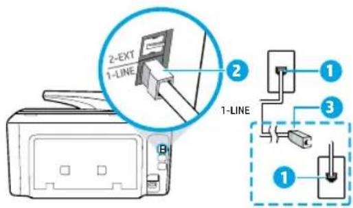 HP OfficeJet Pro 8728 - Telefoniliini kasutamine ainult faksi jaoks - 1