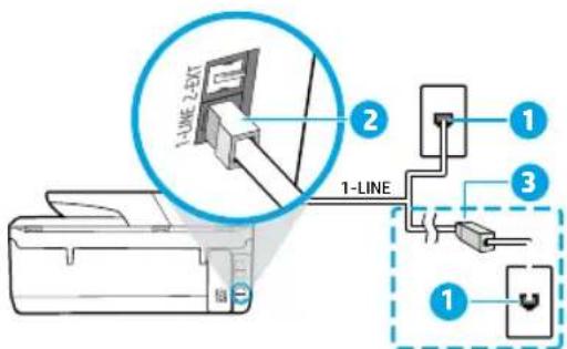 HP OfficeJet 6951 - Telefonkabel, das nur für das Faxgerät genutzt wird - 1