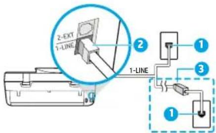 HP Officejet 4653 - Als de telefoonlijn uitsluitend wordt gebruikt voor fax - 1