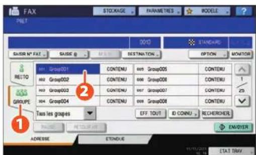 TOSHIBA EStudio 456SE - Spécification de destinataires dans des groupes - 1