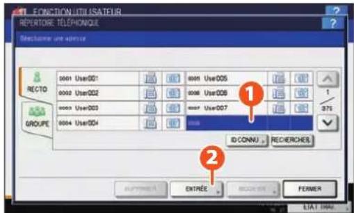 TOSHIBA EStudio 456SE - Appuyez sur un bouton "ouvrir" pour créer un nouveau destinataire puis appuyez sur ② [ENTRER]. - 1