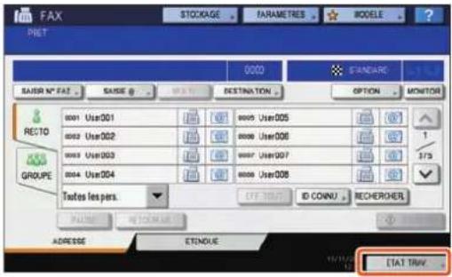TOSHIBA EStudio 456SE - Appuyez sur [ETAT TRAV.]. - 1