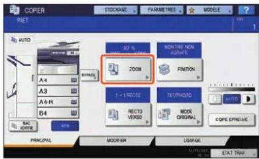 TOSHIBA EStudio 456SE - Appuyez sur [ZOOM]. - 1