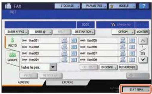 TOSHIBA EStudio 456SE - Appuyez sur [ETAT TRAV.]. - 1