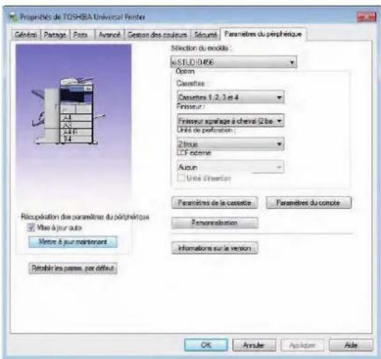 TOSHIBA EStudio 356SE - Configuration du pilote d'impression - 1