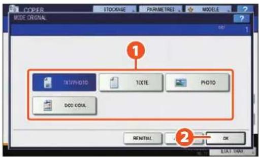TOSHIBA EStudio 356SE - Configuration du mode original - 2
