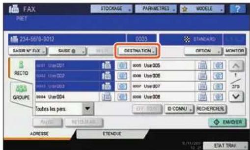TOSHIBA EStudio 356SE - Consultation des destinataires - 1