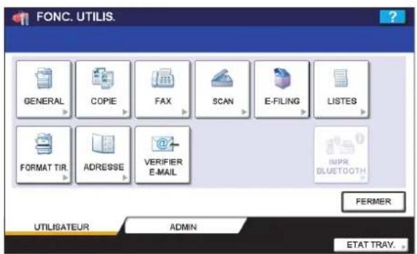 TOSHIBA EStudio 4520c - - Menu UTILISATEUR dans FONCTIONS UTILISATEURS - 2