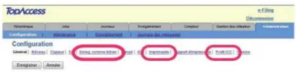 TOSHIBA EStudio 4520c - Page de configuration - 1
