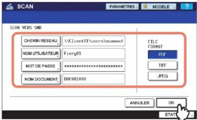 TOSHIBA EStudio 4520c - Paramétrez les éléments ci-dessous comme il convient et appuyez sur [OK]. - 1
