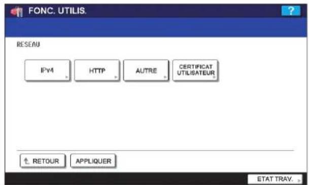 TOSHIBA EStudio 4520c - Menu RESEAU dans le menu ADMIN - 2