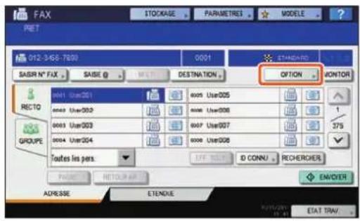 TOSHIBA EStudio 306SE - Appuyez sur [OPTION]. - 1