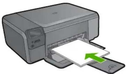 HP Photosmart C4635 - So legen Sie großformatiges Papier ein: - 4