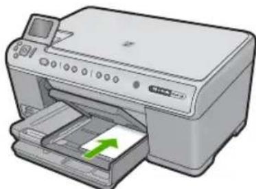 HP Photosmart C6340 - So legend Sie Fotopapier im Format 13 × 18 cm (5 x 7 Zoll) in das Fotofach ein: - 3
