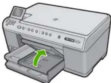 HP Photosmart C6340 - So legend Sie Fotopapier im Format 13 × 18 cm (5 x 7 Zoll) in das Fotofach ein: - 1