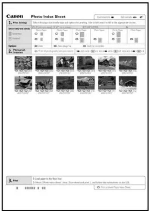 CANON Pixma MP520 - Impressão utilizando o Índice remissivo de fotos - 1