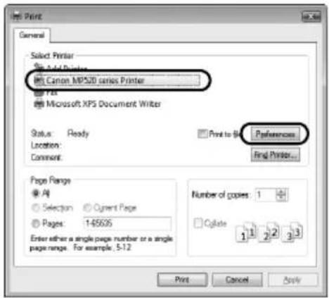CANON Pixma MP520 - Printing with Windows - 1