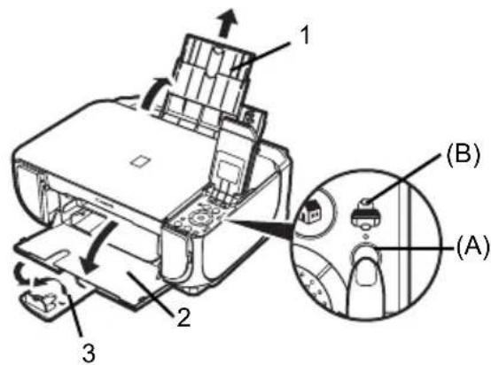 CANON Pixma MP520 - Carga del papel de impresión en la bandeja posterior - 1