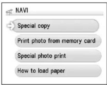 CANON Pixma MP520 - - Acceder a las instrucciones de impresión a través del menú de navegación - 1