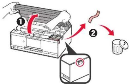 CANON Pixma TS9000 - Ta bort förpackningsmaterial/slä på skrivaren - 3