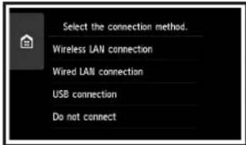 CANON Pixma TS9000 - Tryk på printerforbindelsesmetoden. - 1