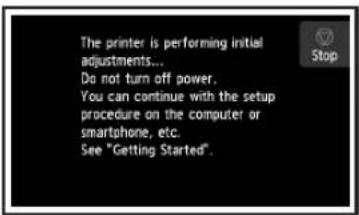 CANON Pixma TS9000 - If the following screen appears, proceed to the next page. - 1