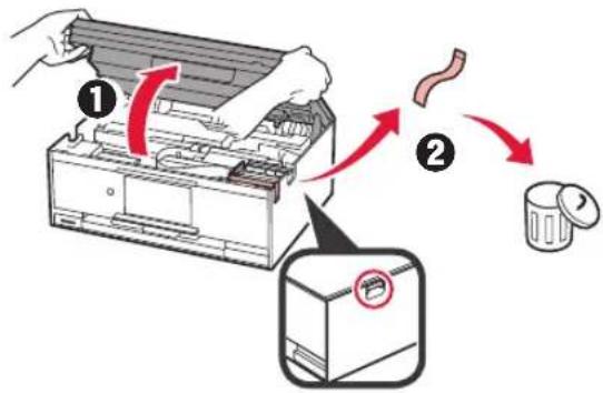 CANON Pixma TS9000 - Verpakkingsmateriaal verwijderen/de printer inschakelen - 3