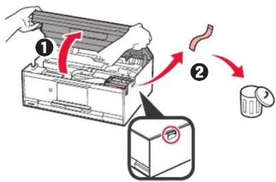 CANON Pixma TS9000 - Αφαίρεση υλικών συσκευασίας/ Ενεργοποίηση του εκτυπωτή - 3